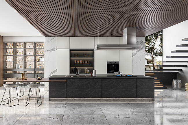 Royal Apex Kitchens - Villa Kitchen Design Spacious villa kitchen with a large island, stainless steel appliances, and a breakfast nook